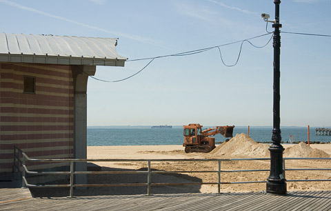 Cleaning the beach (Coney Island, Brooklyn, NY)